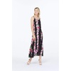 image:imageWomens Hawaiian Maxi Sweetheart Dress Signature Prints  Sweetheart Neckline Soft Rayon Fabric Signature Floral Prints Lightweight Comfort Resort Vacation WearPink Black Hibiscus Vine