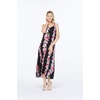 image:imageWomens Hawaiian Maxi Sweetheart Dress Signature Prints  Sweetheart Neckline Soft Rayon Fabric Signature Floral Prints Lightweight Comfort Resort Vacation WearPink Black Hibiscus Vine