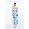 image:imageWomens Hawaiian Maxi Sweetheart Dress Signature Prints  Sweetheart Neckline Soft Rayon Fabric Signature Floral Prints Lightweight Comfort Resort Vacation WearSimply Blue Leaf