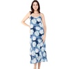 image:imageWomens Hawaiian Maxi Sweetheart Dress Signature Prints  Sweetheart Neckline Soft Rayon Fabric Signature Floral Prints Lightweight Comfort Resort Vacation WearPacific Palm Navy