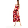 image:imageWomens Hawaiian Maxi Sweetheart Dress Signature Prints  Sweetheart Neckline Soft Rayon Fabric Signature Floral Prints Lightweight Comfort Resort Vacation WearSunset Red