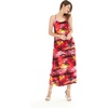 image:imageWomens Hawaiian Maxi Sweetheart Dress Signature Prints  Sweetheart Neckline Soft Rayon Fabric Signature Floral Prints Lightweight Comfort Resort Vacation WearSunset Red