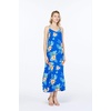 image:imageWomens Hawaiian Maxi Sweetheart Dress Signature Prints  Sweetheart Neckline Soft Rayon Fabric Signature Floral Prints Lightweight Comfort Resort Vacation WearHibiscus Blue