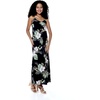 image:imageWomens Hawaiian Maxi Sweetheart Dress Signature Prints  Sweetheart Neckline Soft Rayon Fabric Signature Floral Prints Lightweight Comfort Resort Vacation WearPineapple Garden Black
