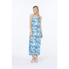 image:imageWomens Hawaiian Maxi Sweetheart Dress Signature Prints  Sweetheart Neckline Soft Rayon Fabric Signature Floral Prints Lightweight Comfort Resort Vacation WearSimply Blue Leaf