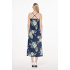 image:imageWomens Hawaiian Maxi Sweetheart Dress Signature Prints  Sweetheart Neckline Soft Rayon Fabric Signature Floral Prints Lightweight Comfort Resort Vacation WearPineapple Garden Navy