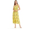 image:imageWomens Hawaiian Maxi Sweetheart Dress Signature Prints  Sweetheart Neckline Soft Rayon Fabric Signature Floral Prints Lightweight Comfort Resort Vacation WearGarden Poppy Yellow
