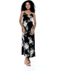 image:imageWomens Hawaiian Maxi Sweetheart Dress Signature Prints  Sweetheart Neckline Soft Rayon Fabric Signature Floral Prints Lightweight Comfort Resort Vacation WearPineapple Garden Black