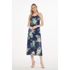 image:imageWomens Hawaiian Maxi Sweetheart Dress Signature Prints  Sweetheart Neckline Soft Rayon Fabric Signature Floral Prints Lightweight Comfort Resort Vacation WearPineapple Garden Navy  Hat