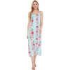 image:imageWomens Hawaiian Maxi Sweetheart Dress Signature Prints  Sweetheart Neckline Soft Rayon Fabric Signature Floral Prints Lightweight Comfort Resort Vacation WearPink Turquoise Hibiscus Vine