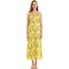 image:imageWomens Hawaiian Maxi Sweetheart Dress Signature Prints  Sweetheart Neckline Soft Rayon Fabric Signature Floral Prints Lightweight Comfort Resort Vacation WearGarden Poppy Yellow