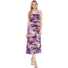 image:imageWomens Hawaiian Maxi Sweetheart Dress Signature Prints  Sweetheart Neckline Soft Rayon Fabric Signature Floral Prints Lightweight Comfort Resort Vacation WearSunset Purple