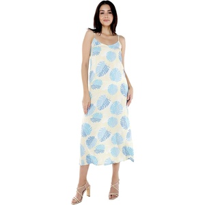 image:imageWomens Hawaiian Maxi Sweetheart Dress Signature Prints  Sweetheart Neckline Soft Rayon Fabric Signature Floral Prints Lightweight Comfort Resort Vacation WearPacific Palm Cream
