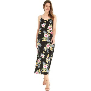image:imageWomens Hawaiian Maxi Sweetheart Dress Signature Prints  Sweetheart Neckline Soft Rayon Fabric Signature Floral Prints Lightweight Comfort Resort Vacation WearHibiscus Black