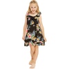 image:imageGirl Ruffle Wrap Hawaiian Luau Dress and Hat with Matching Band in Hibiscus Black Size 6