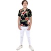 image:imageFamily Matching Hawaiian Clothes Black Rafelsia  Lightweight 100 rayon  Family matching outfits  Beach vacations  Luaus  Cruises  Family photosBoy Short Sleeve
