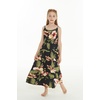 image:imageFamily Matching Hawaiian Clothes Black Rafelsia  Lightweight 100 rayon  Family matching outfits  Beach vacations  Luaus  Cruises  Family photosGirl Maxi Tiered