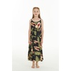 image:imageFamily Matching Hawaiian Clothes Black Rafelsia  Lightweight 100 rayon  Family matching outfits  Beach vacations  Luaus  Cruises  Family photosGirl Maxi Tiered