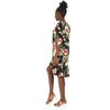 image:imageFamily Matching Hawaiian Clothes Black Rafelsia  Lightweight 100 rayon  Family matching outfits  Beach vacations  Luaus  Cruises  Family photosWomen 34 Sleeve