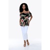 image:imageFamily Matching Hawaiian Clothes Black Rafelsia  Lightweight 100 rayon  Family matching outfits  Beach vacations  Luaus  Cruises  Family photosWomen Offshoulder Ruffle Top