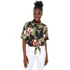 image:imageFamily Matching Hawaiian Clothes Black Rafelsia  Lightweight 100 rayon  Family matching outfits  Beach vacations  Luaus  Cruises  Family photosWomen Tie Front Shirt