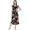 image:imageFamily Matching Hawaiian Clothes Black Rafelsia  Lightweight 100 rayon  Family matching outfits  Beach vacations  Luaus  Cruises  Family photosWomen Wrap Ruffle