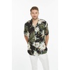 image:imageMatchable Couple Hawaiian Shirt or Jumpsuit Signature Prints Orchid Breeze  Sold Individually Matchable Couple Collection Soft Rayon Fabric Signature Tropical Prints Vacation ReadyMen Wispy Cereus Black
