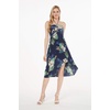 image:imageWomens Hawaiian Luau Halter Dress in Signature Prints  Sleeveless halter dress highlow hem Hawaiian floral print soft rayon machine washable luau beach cruise partyPineapple Garden