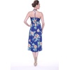 image:imageWomens Hawaiian Luau Halter Dress in Signature Prints  Sleeveless halter dress highlow hem Hawaiian floral print soft rayon machine washable luau beach cruise partyHibiscus Blue