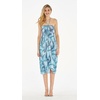 image:imageWomens Hawaiian Luau Halter Dress in Signature Prints  Sleeveless halter dress highlow hem Hawaiian floral print soft rayon machine washable luau beach cruise partySimply Blue Palms