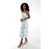 image:imageWomens Hawaiian Luau Halter Dress in Signature Prints  Sleeveless halter dress highlow hem Hawaiian floral print soft rayon machine washable luau beach cruise partyPacific Palm Cream