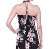 image:imageWomens Hawaiian Luau Halter Dress in Signature Prints  Sleeveless halter dress highlow hem Hawaiian floral print soft rayon machine washable luau beach cruise partyHibiscus Black