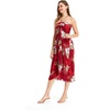 image:imageWomens Hawaiian Luau Halter Dress in Signature Prints  Sleeveless halter dress highlow hem Hawaiian floral print soft rayon machine washable luau beach cruise partyPineapple Garden Burgundy