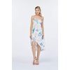 image:imageWomens Hawaiian Luau Halter Dress in Signature Prints  Sleeveless halter dress highlow hem Hawaiian floral print soft rayon machine washable luau beach cruise partySandy Beach Cream