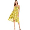 image:imageWomens Hawaiian Luau Halter Dress in Signature Prints  Sleeveless halter dress highlow hem Hawaiian floral print soft rayon machine washable luau beach cruise partyGarden Poppy Yellow