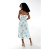 image:imageWomens Hawaiian Luau Halter Dress in Signature Prints  Sleeveless halter dress highlow hem Hawaiian floral print soft rayon machine washable luau beach cruise partyPacific Palm Cream
