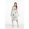 image:imageWomens Hawaiian Luau Halter Dress in Signature Prints  Sleeveless halter dress highlow hem Hawaiian floral print soft rayon machine washable luau beach cruise partyWispy Cereus Light Blue