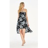 image:imageWomens Hawaiian Luau Halter Dress in Signature Prints  Sleeveless halter dress highlow hem Hawaiian floral print soft rayon machine washable luau beach cruise partyMidnight Bloom