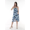 image:imageWomens Hawaiian Luau Halter Dress in Signature Prints  Sleeveless halter dress highlow hem Hawaiian floral print soft rayon machine washable luau beach cruise partyPacific Palm Navy