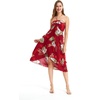 image:imageWomens Hawaiian Luau Halter Dress in Signature Prints  Sleeveless halter dress highlow hem Hawaiian floral print soft rayon machine washable luau beach cruise partyPineapple Garden Burgundy