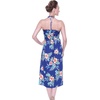 image:imageWomens Hawaiian Luau Halter Dress in Signature Prints  Sleeveless halter dress highlow hem Hawaiian floral print soft rayon machine washable luau beach cruise partyHibiscus Blue