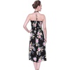 image:imageWomens Hawaiian Luau Halter Dress in Signature Prints  Sleeveless halter dress highlow hem Hawaiian floral print soft rayon machine washable luau beach cruise partyHibiscus Black