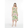 image:imageWomens Hawaiian Luau Halter Dress in Signature Prints  Sleeveless halter dress highlow hem Hawaiian floral print soft rayon machine washable luau beach cruise partyLotus and Orchid