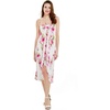 image:imageWomens Hawaiian Luau Halter Dress in Signature Prints  Sleeveless halter dress highlow hem Hawaiian floral print soft rayon machine washable luau beach cruise partyPink Hibiscus Vine