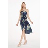 image:imageWomens Hawaiian Luau Halter Dress in Signature Prints  Sleeveless halter dress highlow hem Hawaiian floral print soft rayon machine washable luau beach cruise partyPineapple Garden