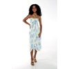 image:imageWomens Hawaiian Luau Halter Dress in Signature Prints  Sleeveless halter dress highlow hem Hawaiian floral print soft rayon machine washable luau beach cruise partyPacific Palm Cream