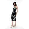 image:imageWomens Hawaiian Luau Halter Dress in Signature Prints  Sleeveless halter dress highlow hem Hawaiian floral print soft rayon machine washable luau beach cruise partyPineapple Garden Black