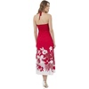image:imageWomens Hawaiian Luau Halter Dress in Signature Prints  Sleeveless halter dress highlow hem Hawaiian floral print soft rayon machine washable luau beach cruise partyIndri Pink