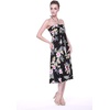 image:imageWomens Hawaiian Luau Halter Dress in Signature Prints  Sleeveless halter dress highlow hem Hawaiian floral print soft rayon machine washable luau beach cruise partyHibiscus Black