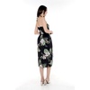 image:imageWomens Hawaiian Luau Halter Dress in Signature Prints  Sleeveless halter dress highlow hem Hawaiian floral print soft rayon machine washable luau beach cruise partyPineapple Garden Black